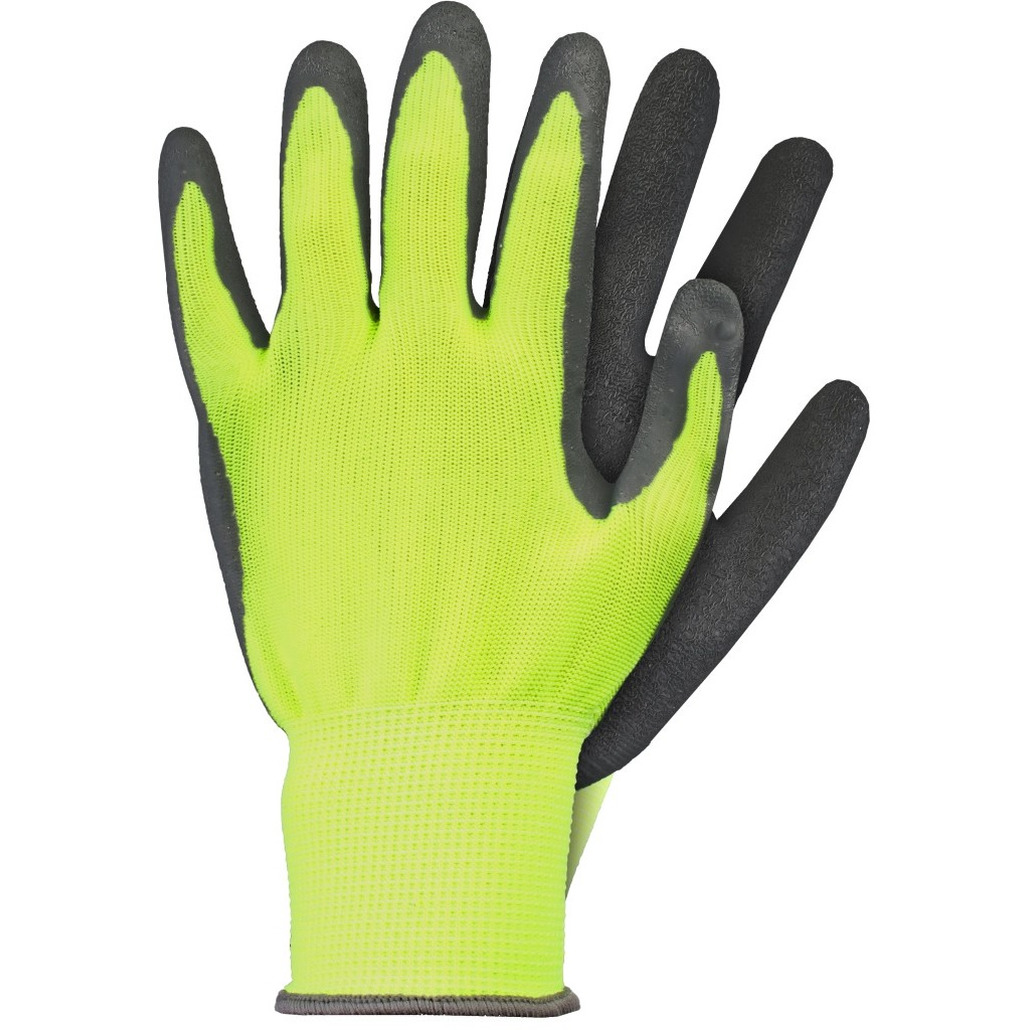 Tuinwerkhandschoenen/werkhandschoenen geel latex M -