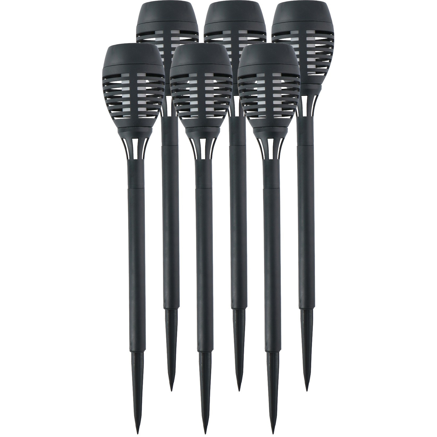6x Solar tuinlampen fakkels/toortsen met vlam effect 48 cm -