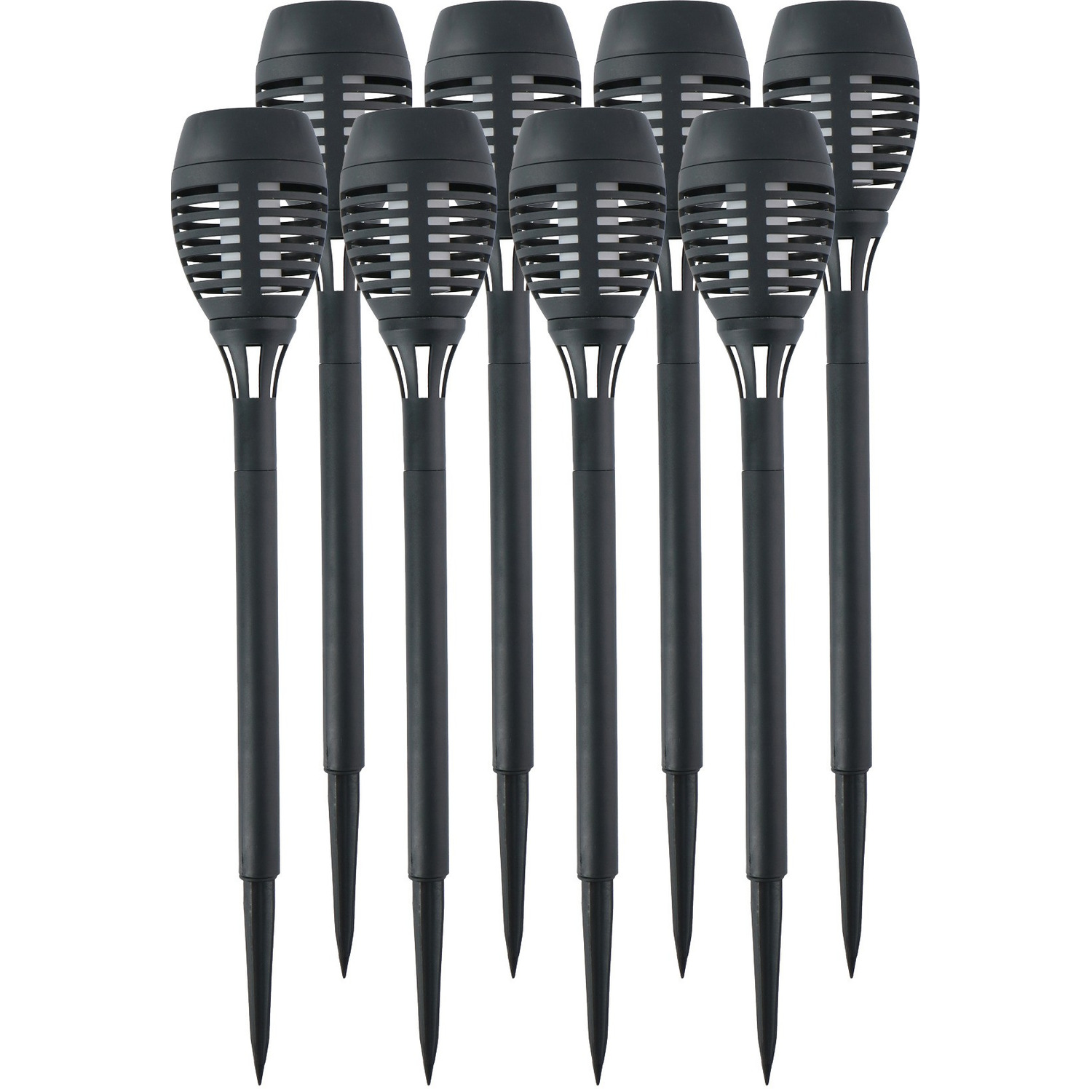8x Solar tuinlampen fakkels/toortsen met vlam effect 48 cm -